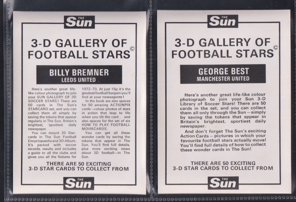 Trade cards, Football, The Sun 3d Gallery of Football Stars, set P50 lenticular cards. Including - Image 4 of 6