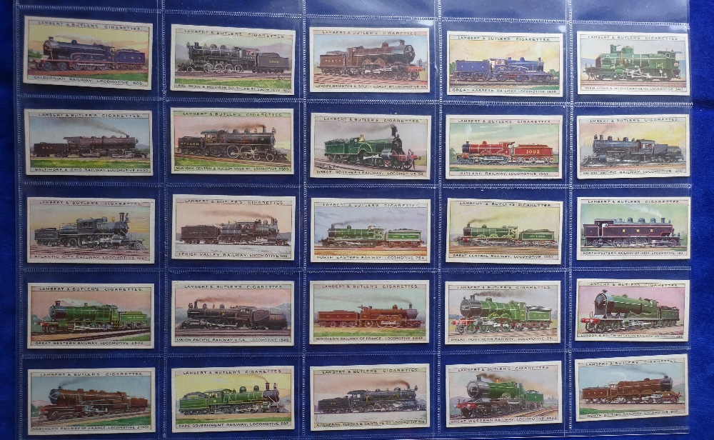 Cigarette cards, Lambert & Butler, Worlds Locomotives, all "series of 50" version, set 50 cards (