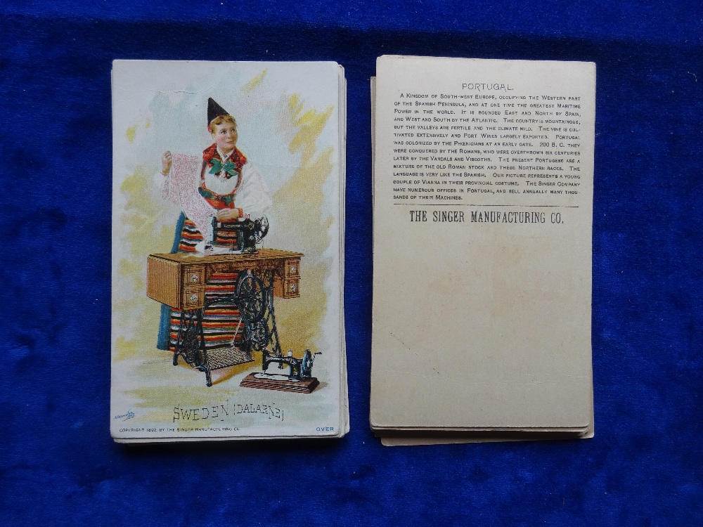 Trade cards, Singer Sewing Machine, Costumes of all Nations 1892 version, set 36 cards (gen gd a few