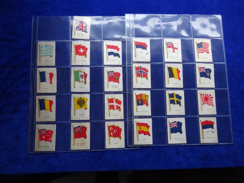 Cigarette Silks, Muratti, Flags series C, set 25 silks with original backs numbered 20-44 (fair /