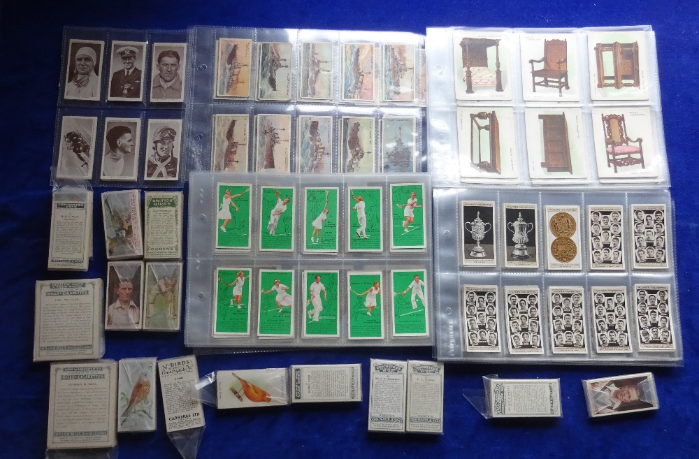 Cigarette cards, 16 complete sets, Wills (7) inc The Worlds Dreadnoughts, Heraldic Signs etc,