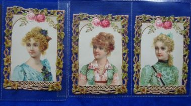 Tobacco non insert, USA, American Eagle Tobacco Co Beauties, Embossed fancy frames 14.5 x 10.5cm,