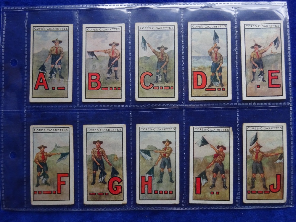 Cigarette cards, Cope Boy Scout & Girl Guides, set 35 cards UK version (mostly grubby, fair