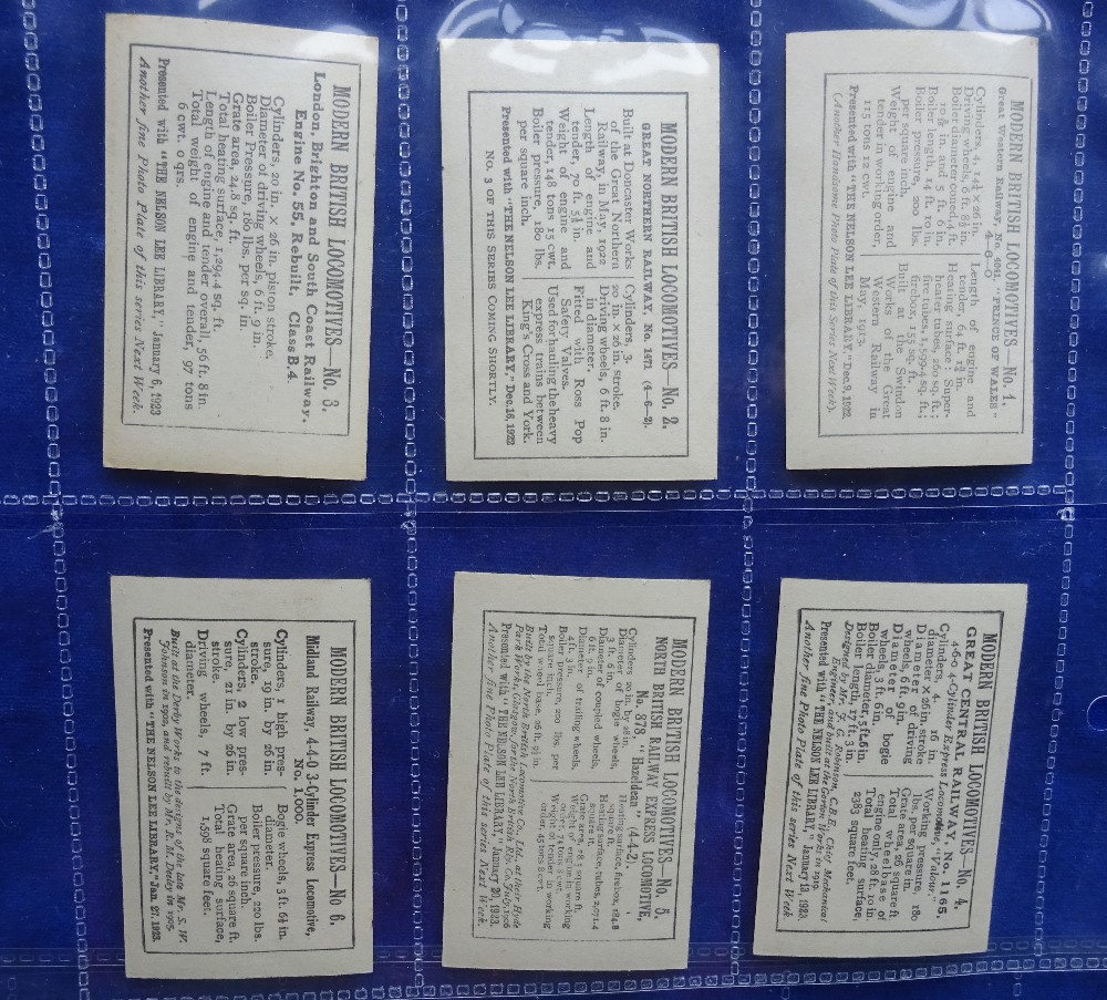 Cigarette & trade cards, 6 complete sets , Nelson Lee Modern British Locomotives, Pals Football - Image 3 of 3