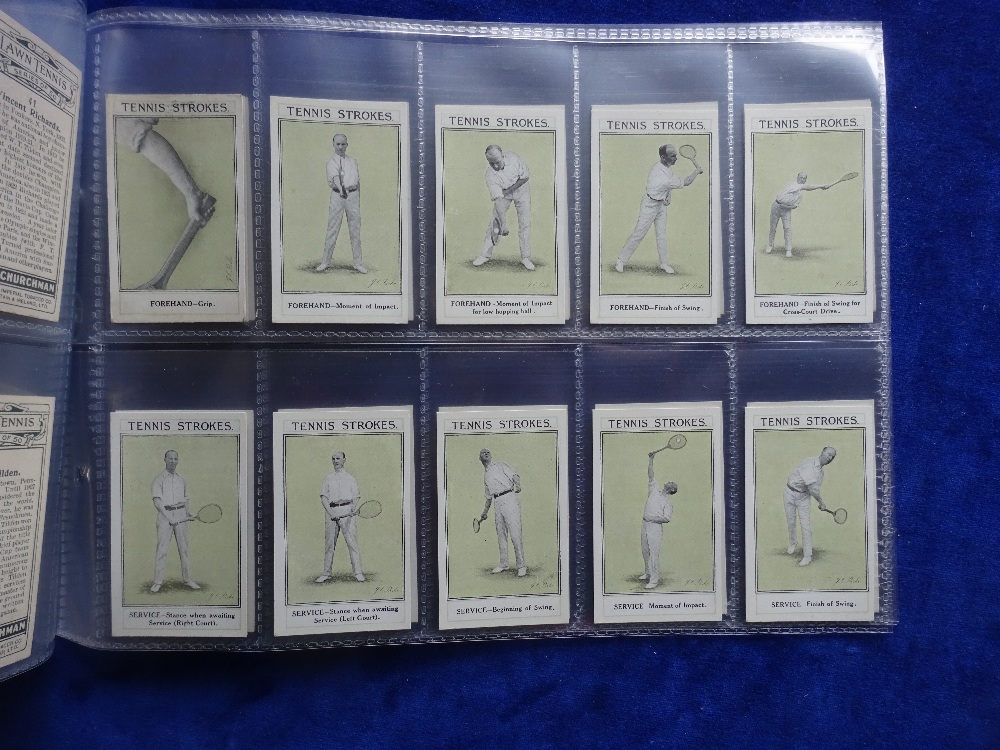 Cigarette cards, Churchman Lawn Tennis smaller sized, set 50 cards (8 cards numbers 1 2 3 4 26 27 28 - Image 2 of 3