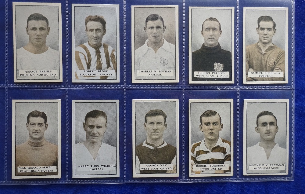 Cigarette cards, Gallaher, Famous Footballers green backs, set 100 cards (gd/vg)