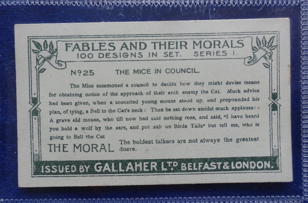 Cigarette cards, Gallaher, Fables & their Morals (scarcer number by caption version), set 100 - Image 3 of 3