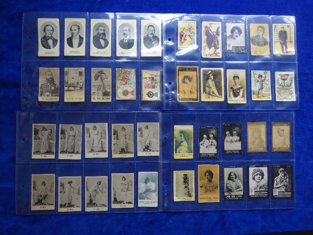 Cigarette cards, overseas issues, 92 cards mainly South American issues, Subjects include