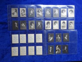 Cigarette cards, overseas Atlam Egyptian Cigarettes, Beauties Blue backs , 28 cards plus 2 cards