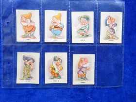 Cigarette cards, La Ideal Cigarillos, Serie 22 Walt Disney Characters, 7 cards numbers 1-7 each card