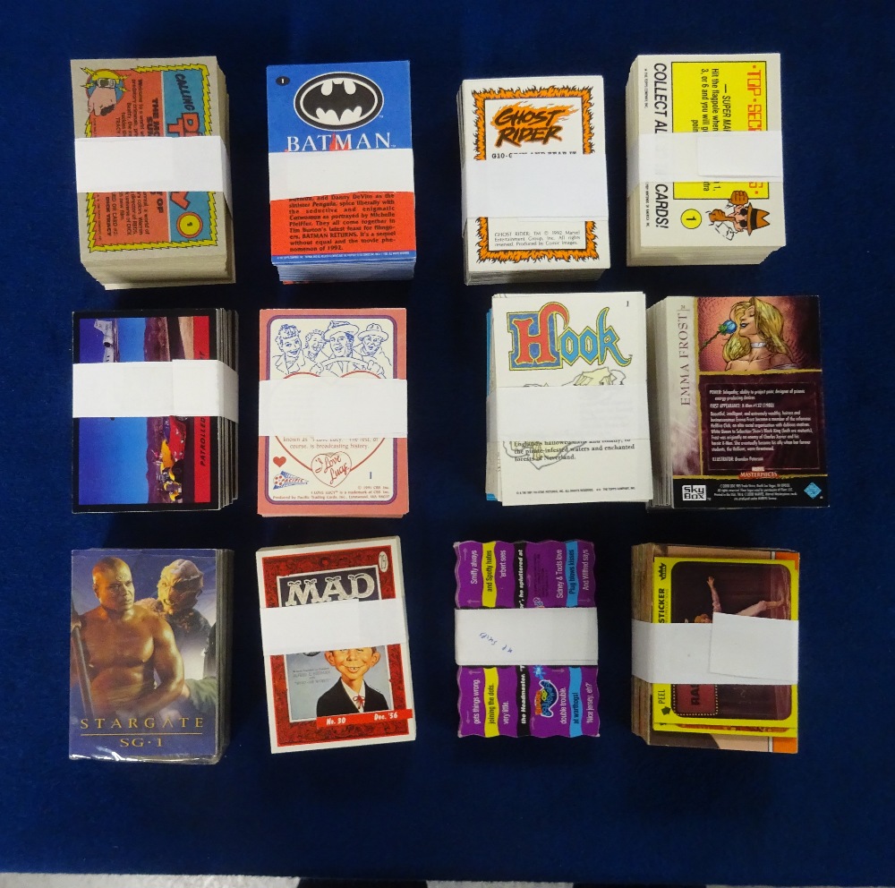 Trading cards, 12 sets including Skybox Marvel Masterpieces, Lime Rock Mad Magazine Covers, Topps