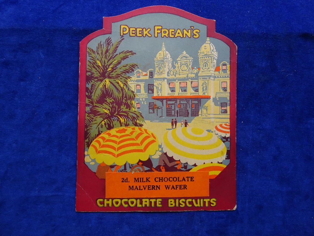 Trade card advertising showcard, Peek Frean Biscuit Mediterranean art scene, approx. measurement