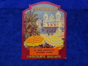 Trade card advertising showcard, Peek Frean Biscuit Mediterranean art scene, approx. measurement