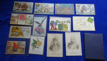 Mixed selection including John Players Royal Family Postcard sized x 2 cards, HM King Edward VII &