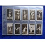 Cigarette cards, Churchman Lawn Tennis smaller sized, set 50 cards (8 cards numbers 1 2 3 4 26 27 28