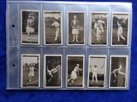 Cigarette cards, Churchman Lawn Tennis smaller sized, set 50 cards (8 cards numbers 1 2 3 4 26 27 28