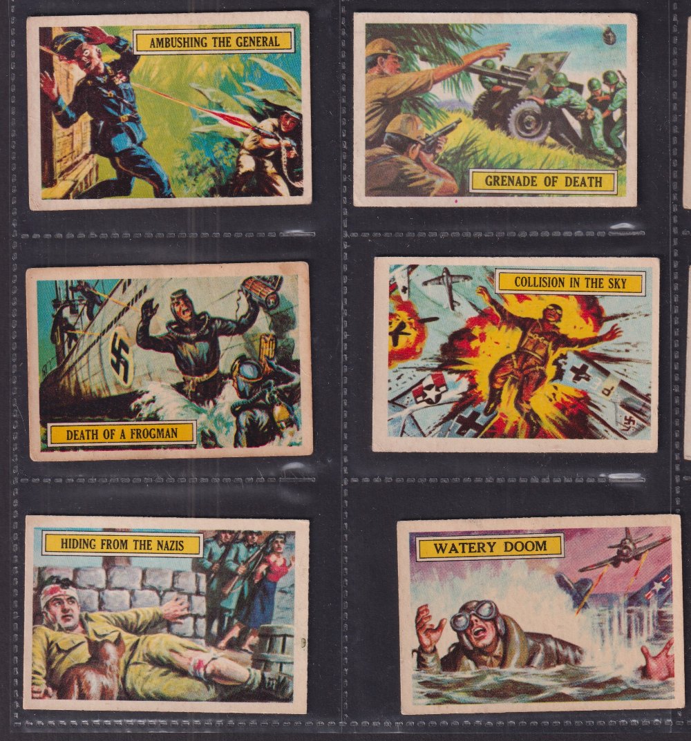 Trade cards, A&BC Battle cards, set 73 cards (gen gd some fair, checklist marked in pencil rubbed