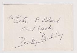 Autograph, Busby Berkeley (1895-1976), USA film director and musical choreographer, Dames, Gold