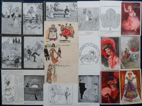 Postcards, a comic, dance and glamour selection of 31 cards, 'Yes and No', 'Smart Novels', 'The