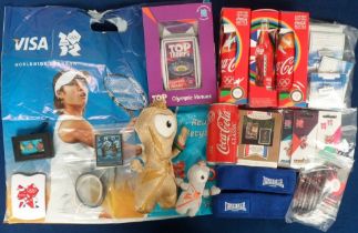 Olympics London 2012, a collection of items to include Table Tennis tickets in pouch, 10 Team