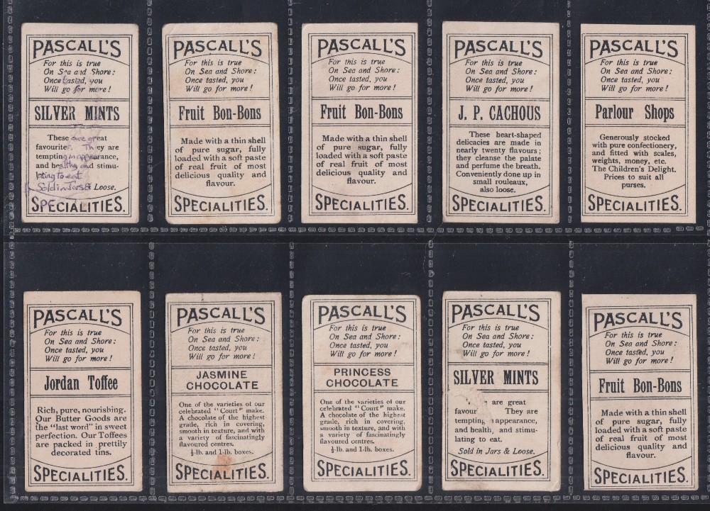 Trade cards, Pascall's Royal Naval Cadet series, set 12 cards multi advert backs. (Lieutenant, - Image 2 of 4