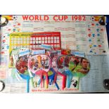 Football, World Cup selection, including Spain 1982 Wall Chart with details of qualifying matches