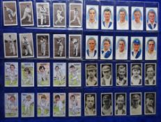 Cigarette & trade cards, Cricket, 18 complete sets including R J Hill Famous Cricketers (set of 40),