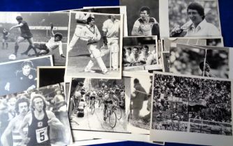 Sport photographs, a selection of approx. 60 1980's b/w photos from various sports including