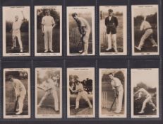 Cigarette cards, Pattreiouex, Famous Cricketers (C1-96, printed back), ten cards, C44, C65, C82,