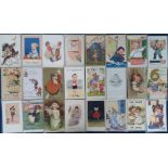 Postcards, Children, a good varied collection of approx. 60 illustrated cards of children. Artists