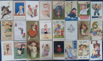 Postcards, Children, a good varied collection of approx. 60 illustrated cards of children. Artists
