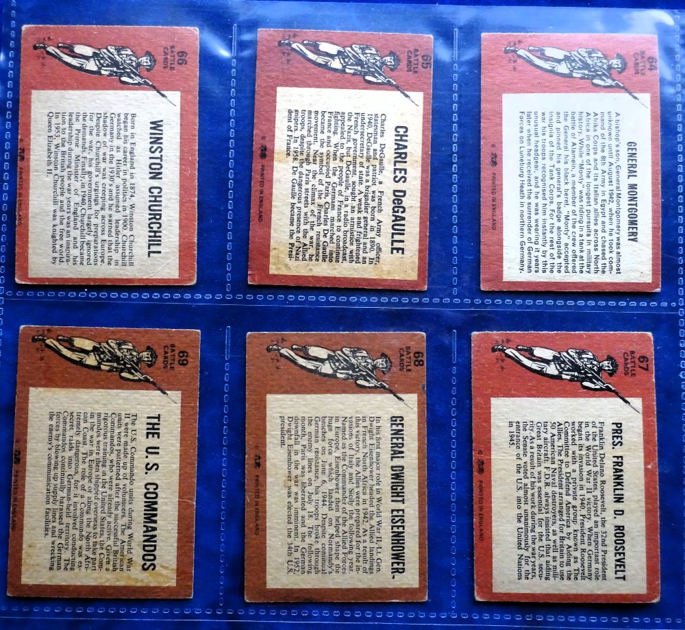 Trade cards, A&BC Battle cards, set 73 cards (gen gd some fair, checklist marked in pencil rubbed - Image 2 of 3