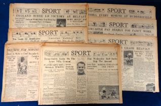Football newspapers, Sunday Express, a complete set of 35 editions of the 'Sport' section of the