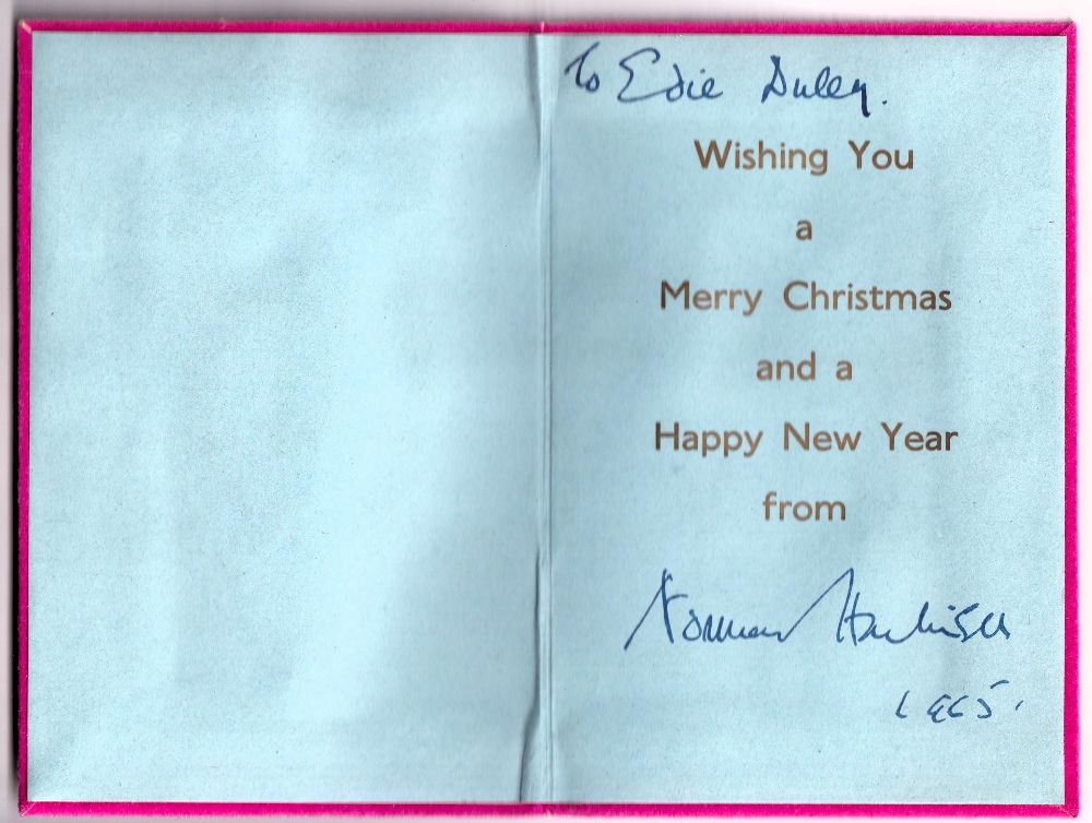 Collectables, a 1965 dated hand made Christmas card signed and sent by Norman Hartnell (dress - Image 2 of 2