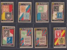 Cigarette cards, South America, Malagrida, Stamps on National Colours, 67 cards, mixed printings, 54