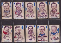Trade cards, Football Donaldson's Sports Favourites, blue backs large head version, 30 cards numbers