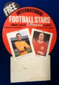 Trade card advertising, Typhoo, Football Stars, Premium issue, a large, shaped, shop advertising