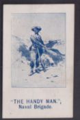 Cigarette card, Sarony, Boer War Scene type card, 'The Handy Man, Naval Brigade' (trimmed to approx.