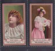 Cigarette cards, Jas. Biggs & Son's, Actresses 'FROGA A' (Brand in Black), two cards, Millie