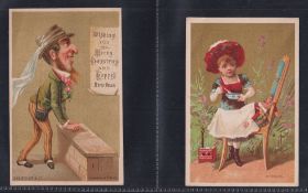 Trade cards, H J Nicholson, Newton Abbot, two large advertising cards with Calendar backs, one for
