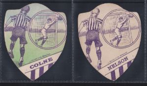Trade cards, Baines, Football Cards, two shield shaped cards, Colne & Nelson (gd/vg) (2)