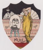 Trade card, W.N. Sharpe, 'Play Up Football Cards', type card, 'Play Up Hull' Donkin player inset (