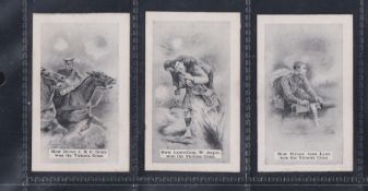Cigarette cards, Martin's VC Heroes, 3 cards (scarcer black fronts), numbers 20, 21, 23 (gd)