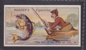 Cigarette card, Hudden's, Comic Phrases 'The Size of the Fish we Lose' (gd) (1)