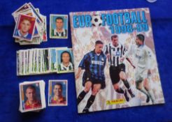 Trade cards stickers, Panini Euro Football 1998-99 empty album with near complete set of loose