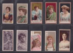 Cigarette cards, 10 scarce type cards, Harris & Sons, Beauties HOL (2), Hignett's, Actresses