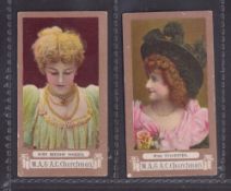 Cigarette cards, Churchman's, Actresses 'FROGA A' (back headed 'Ask for and smoke….'), two cards,