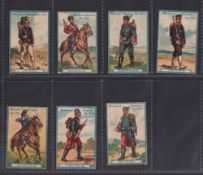 Cigarette cards, South Africa, Hermann & Canard, Soldiers, die cut to stand up, 7 different,