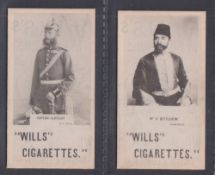 Cigarette cards, Wills, South African Personalities, Collotype, two cards, both type set back,