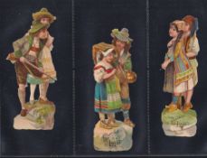 Trade cards, France, Chocolat Louit, 54 cards all Die Cut Shaped Advertising Chromo Coloured